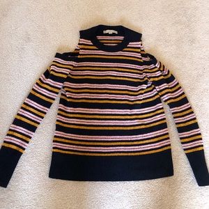 Cold shoulder sweater.